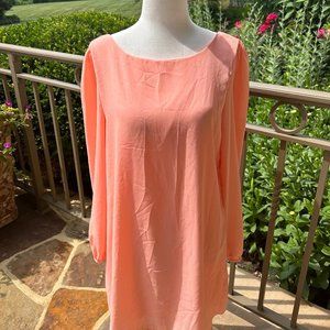 Tobi Peach Long Sleeve Cross Back Dress